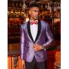 imageCOOFANDY Mens Tuxedo Jacket Slim Fit Shawl Lapel Blazer One Button Suit Jackets for Party Prom Wedding DinnerShiny Purple