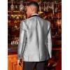 imageCOOFANDY Mens Tuxedo Jacket Slim Fit Shawl Lapel Blazer One Button Suit Jackets for Party Prom Wedding DinnerShiny Silver