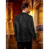 imageCOOFANDY Mens Velvet Blazer One Button Velour Tuxedo Jacket Notched Lapel Suit Jackets for Prom Wedding Party DinnerBlack Floral