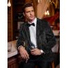 imageCOOFANDY Mens Velvet Blazer One Button Velour Tuxedo Jacket Notched Lapel Suit Jackets for Prom Wedding Party DinnerBlack Floral