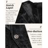 imageCOOFANDY Mens Velvet Blazer One Button Velour Tuxedo Jacket Notched Lapel Suit Jackets for Prom Wedding Party DinnerBlack Floral