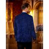 imageCOOFANDY Mens Velvet Blazer One Button Velour Tuxedo Jacket Notched Lapel Suit Jackets for Prom Wedding Party DinnerBlue Retro Floral