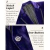 imageCOOFANDY Mens Velvet Blazer One Button Velour Tuxedo Jacket Notched Lapel Suit Jackets for Prom Wedding Party DinnerDark Purple