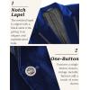 imageCOOFANDY Mens Velvet Blazer One Button Velour Tuxedo Jacket Notched Lapel Suit Jackets for Prom Wedding Party DinnerNavy Blue