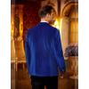 imageCOOFANDY Mens Velvet Blazer One Button Velour Tuxedo Jacket Notched Lapel Suit Jackets for Prom Wedding Party DinnerNavy Blue
