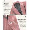 imageCOOFANDY Mens Velvet Blazer One Button Velour Tuxedo Jacket Notched Lapel Suit Jackets for Prom Wedding Party DinnerPink