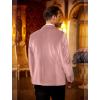 imageCOOFANDY Mens Velvet Blazer One Button Velour Tuxedo Jacket Notched Lapel Suit Jackets for Prom Wedding Party DinnerPink