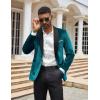 imageCOOFANDY Mens Velvet Tuxedo One Button Jacket Dinner Prom Wedding Blazer JacketLight Blue