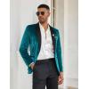 imageCOOFANDY Mens Velvet Tuxedo One Button Jacket Dinner Prom Wedding Blazer JacketLight Blue
