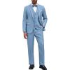 imageCOOFANDY Mens 3 Pieces Suit Classic One Button Single Breasted Slim Fit Blazer Jacket Vest Pants Set Wedding BusinesLight Blue