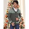 imageCOOFANDY Mens Christmas Cardigans Ugly Xmas Sweaters Reindeer Snowflake Shawl Collar Knitted Cardigan SweaterGraygreenwhite