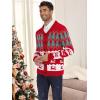 imageCOOFANDY Mens Christmas Cardigans Ugly Xmas Sweaters Reindeer Snowflake Shawl Collar Knitted Cardigan SweaterRed Elk Green White