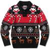 imageCOOFANDY Mens Christmas Sweater Ugly Knitted Xmas Sweaters Casual Snowflake Pullover KnitwearBlack Noel