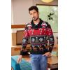 imageCOOFANDY Mens Christmas Sweater Ugly Knitted Xmas Sweaters Casual Snowflake Pullover KnitwearBlack Noel