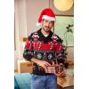 imageCOOFANDY Mens Christmas Sweater Ugly Knitted Xmas Sweaters Casual Snowflake Pullover KnitwearBlack Noel