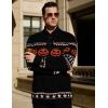 imageCOOFANDY Mens Christmas Sweater Ugly Knitted Xmas Sweaters Casual Snowflake Pullover KnitwearBlack Pumpkin