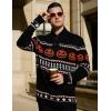 imageCOOFANDY Mens Christmas Sweater Ugly Knitted Xmas Sweaters Casual Snowflake Pullover KnitwearBlack Pumpkin