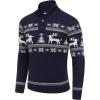 imageCOOFANDY Mens Christmas Sweater Ugly Knitted Xmas Sweaters Casual Snowflake Pullover KnitwearNavy Dear