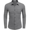 imageCOOFANDY Mens Dress Shirts Wrinkle Free Long Sleeve Button Down Shirts Formal Business ShirtBlack Grey Patterned