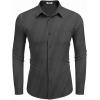 imageCOOFANDY Mens Dress Shirts Wrinkle Free Long Sleeve Button Down Shirts Formal Business ShirtWhite Patterned Black