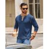 imageCOOFANDY Mens Henley Shirts Long Sleeve Button TShirt Fashion Casual Pullover Shirts Soft Stretch Tees TopsBlue