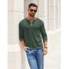 imageCOOFANDY Mens Henley Shirts Long Sleeve Button TShirt Fashion Casual Pullover Shirts Soft Stretch Tees TopsGreen