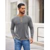 imageCOOFANDY Mens Henley Shirts Long Sleeve Button TShirt Fashion Casual Pullover Shirts Soft Stretch Tees TopsGrey