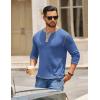 imageCOOFANDY Mens Henley Shirts Long Sleeve Button TShirt Fashion Casual Pullover Shirts Soft Stretch Tees TopsLight Blue