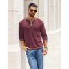 imageCOOFANDY Mens Henley Shirts Long Sleeve Button TShirt Fashion Casual Pullover Shirts Soft Stretch Tees TopsRrick Red