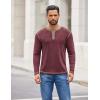 imageCOOFANDY Mens Henley Shirts Long Sleeve Button TShirt Fashion Casual Pullover Shirts Soft Stretch Tees TopsRrick Red