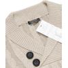 imageCOOFANDY Mens Shawl Collar Pullover Sweater Slim Fit Casual Button Cable Knit SweatersBeige
