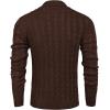 imageCOOFANDY Mens Shawl Collar Pullover Sweater Slim Fit Casual Button Cable Knit SweatersBrown