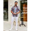 imageCOOFANDY Mens Short Sleeve Casual Button Down Shirts Summer Untucked Dress Shirts with PocketColorful Stripe