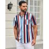 imageCOOFANDY Mens Short Sleeve Casual Button Down Shirts Summer Untucked Dress Shirts with PocketColorful Stripe