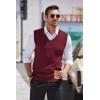 imageCOOFANDY Mens Sleeveless Sweater Vest Lightweight VNeck Cotton Vest Pullover1 Dark Red