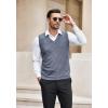 imageCOOFANDY Mens Sleeveless Sweater Vest Lightweight VNeck Cotton Vest PulloverBlue and White