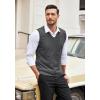 imageCOOFANDY Mens Sleeveless Sweater Vest Lightweight VNeck Cotton Vest PulloverDark Grey