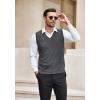 imageCOOFANDY Mens Sleeveless Sweater Vest Lightweight VNeck Cotton Vest PulloverDark Grey