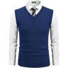 imageCOOFANDY Mens Sleeveless Sweater Vest Lightweight VNeck Cotton Vest PulloverDenim Blue