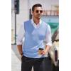 imageCOOFANDY Mens Sleeveless Sweater Vest Lightweight VNeck Cotton Vest PulloverLight Blue