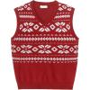 imageCOOFANDY Mens Sleeveless Sweater Vest Lightweight VNeck Cotton Vest PulloverRed and White Snowflakes