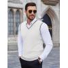 imageCOOFANDY Mens Sleeveless Sweater Vest Lightweight VNeck Cotton Vest PulloverStripes White and Black