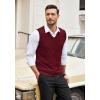imageCOOFANDY Mens Sleeveless Sweater Vest Lightweight VNeck Cotton Vest PulloverWine Red