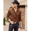 imageCOOFANDY Mens Western Cowboy Shirt Embroidered Long Sleeve Slim Fit Casual Cotton Button Down Hippie Shirts with PocketsCoffee