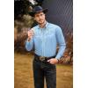 imageCOOFANDY Mens Western Cowboy Shirts Long Sleeve Embroidered Shirt Slim Fit Casual Button Down ShirtsLight Blue