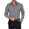 imageCOOFANDY Mens Dress Shirts Wrinkle Free Long Sleeve Button Down Shirts Formal Business ShirtBlack Grey Patterned