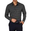 imageCOOFANDY Mens Dress Shirts Wrinkle Free Long Sleeve Button Down Shirts Formal Business ShirtWhite Patterned Black