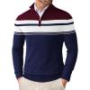 Wine Red & Navy Blue Stripe