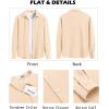 imageCOOFANDY Mens Overshirt Shacket Jacket Mens Textured Button Down Long Sleeve Shirts Fashion JacketBeige