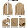 imageCOOFANDY Mens Overshirt Shacket Jacket Mens Textured Button Down Long Sleeve Shirts Fashion JacketKhaki